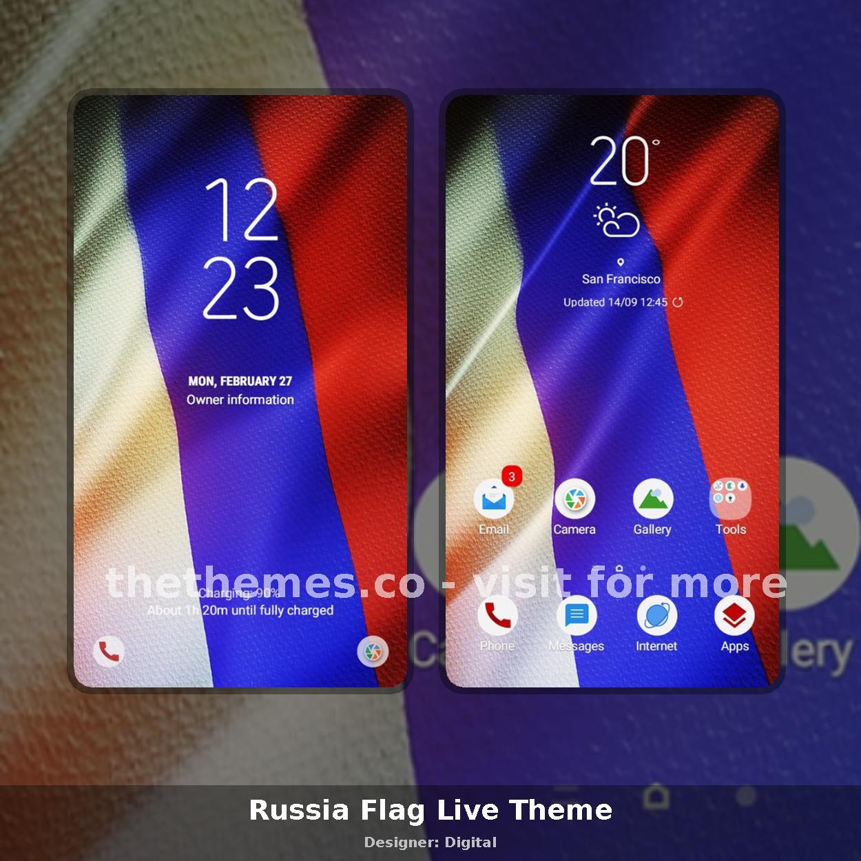 Russia Flag Live Theme