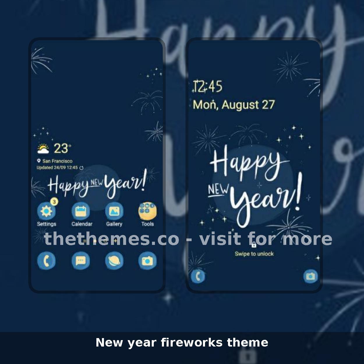 New year fireworks theme