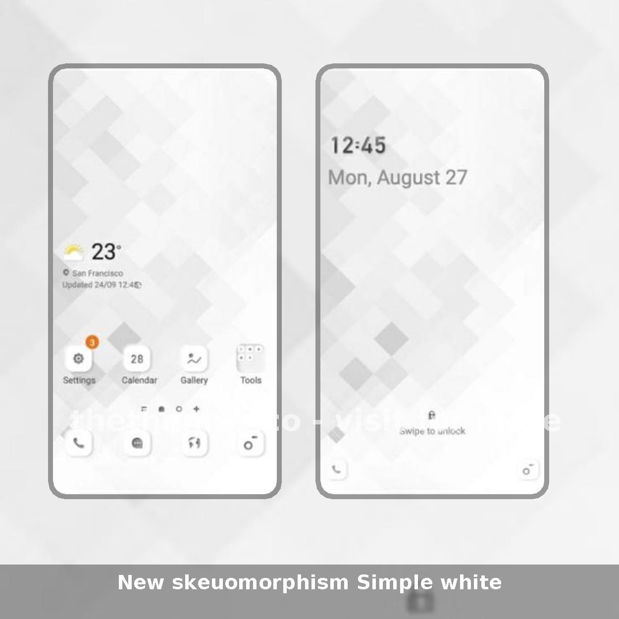 New skeuomorphism Simple white