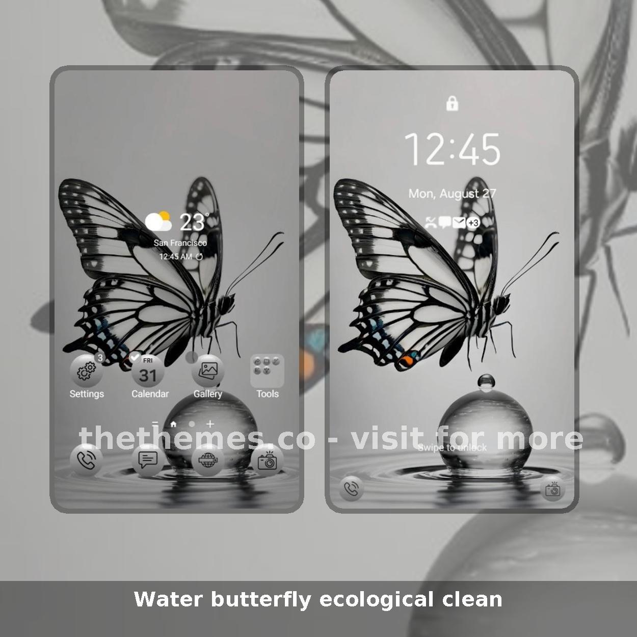 Water butterfly ecological clean