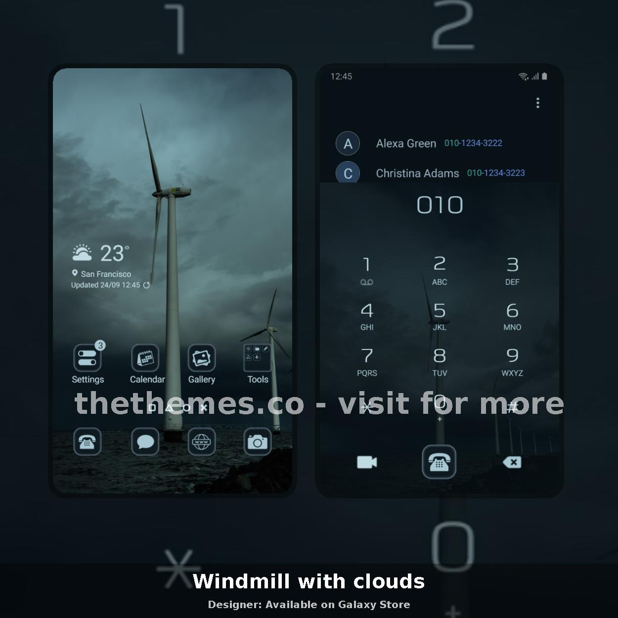 Windmill with clouds