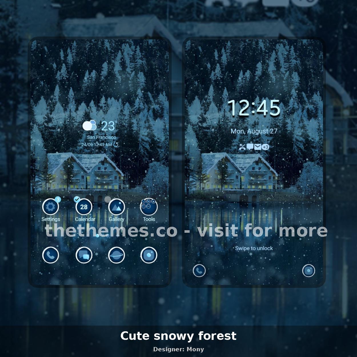 Cute snowy forest