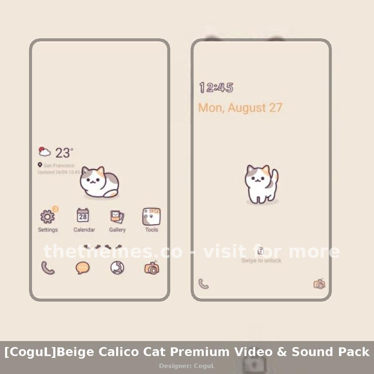 [CoguL]Beige Calico Cat Premium Video & Sound Pack
