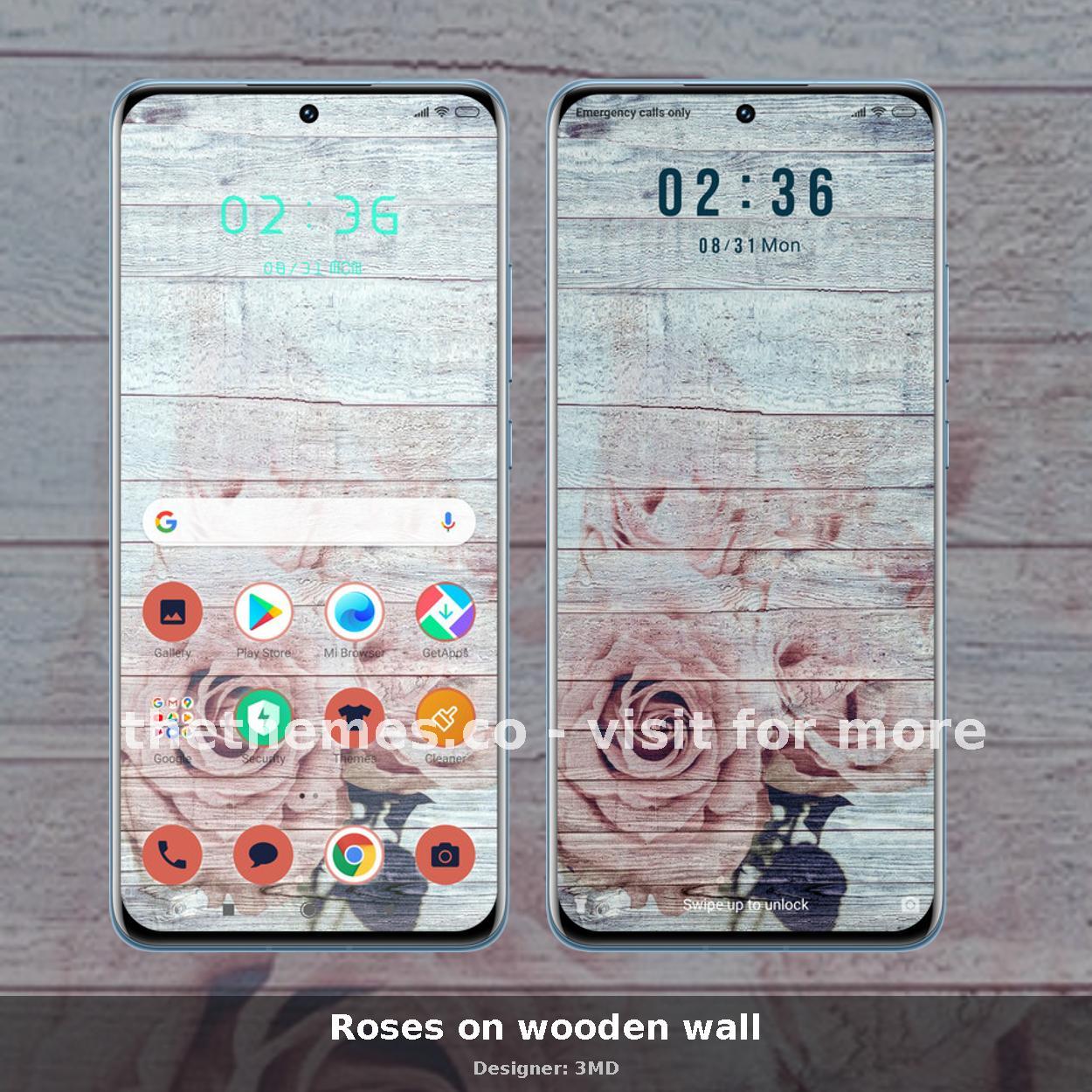 Roses on wooden wall