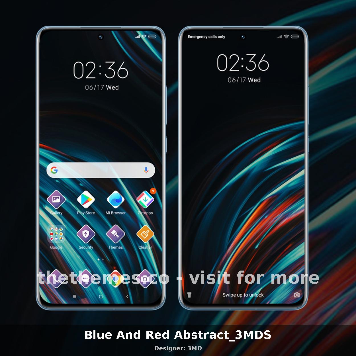 Blue And Red Abstract_3MDS