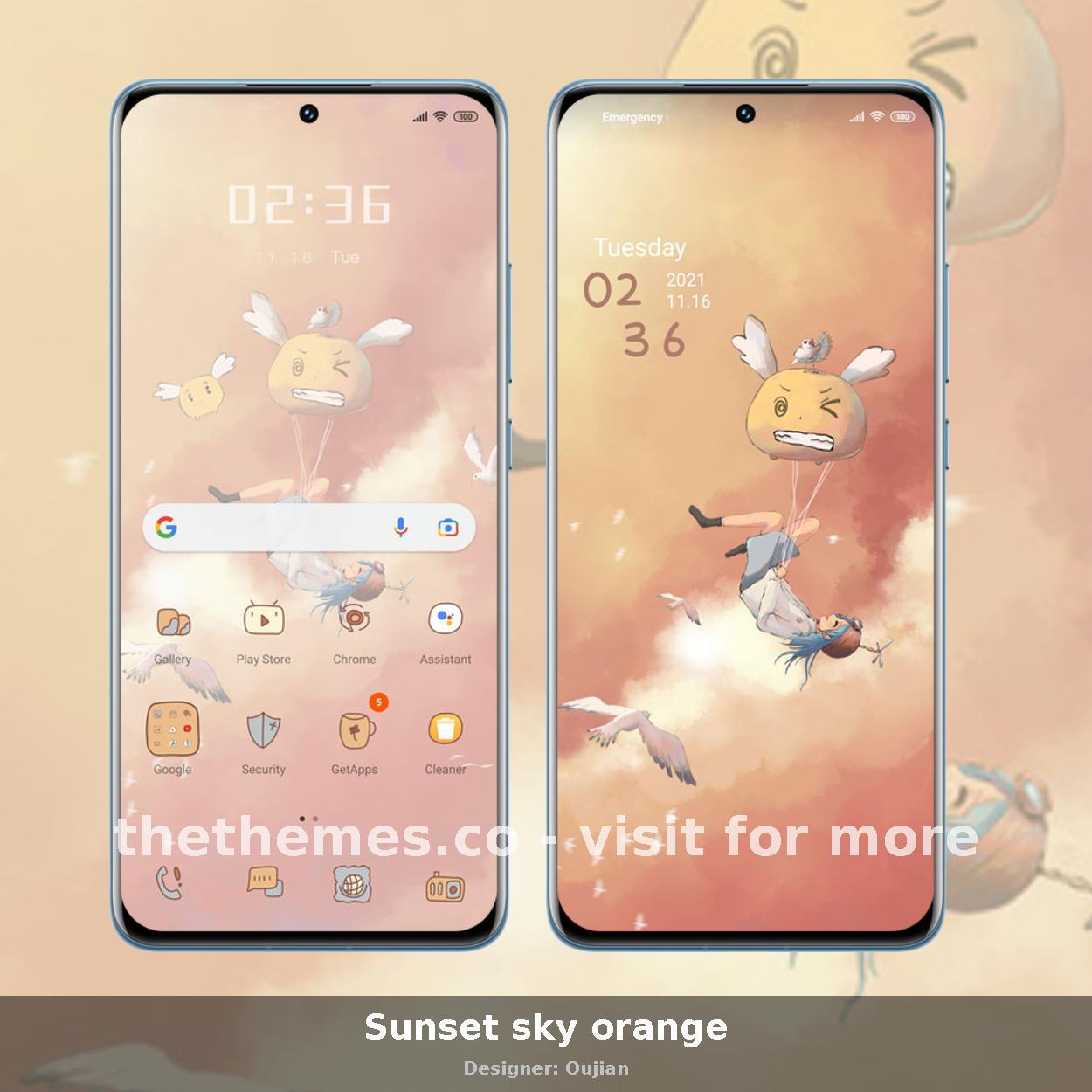 Sunset sky orange
