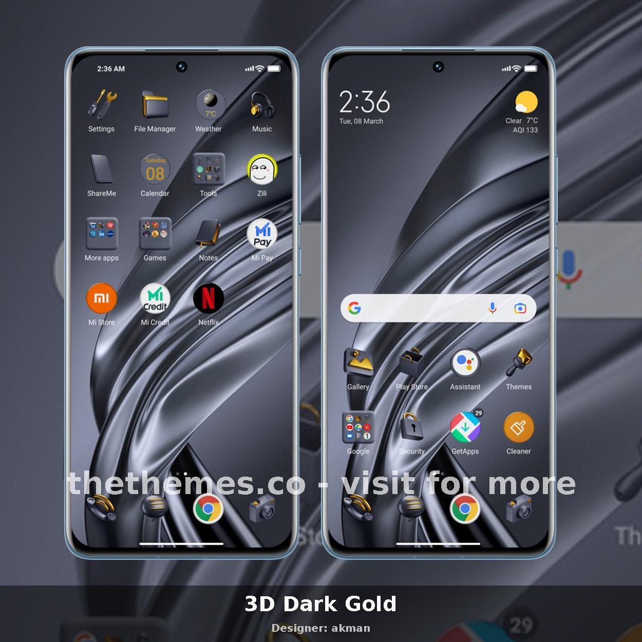 3D Dark Gold