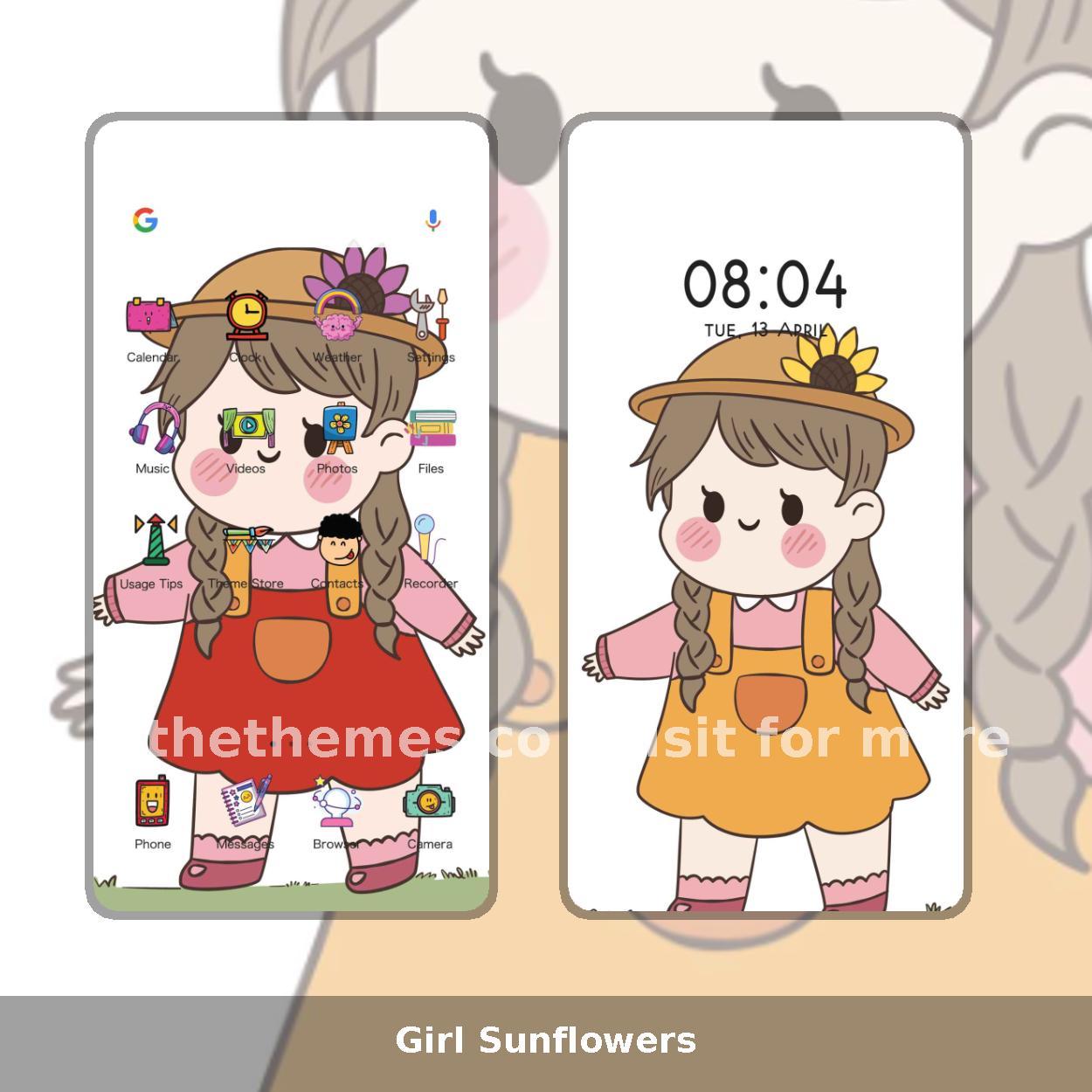 Girl Sunflowers