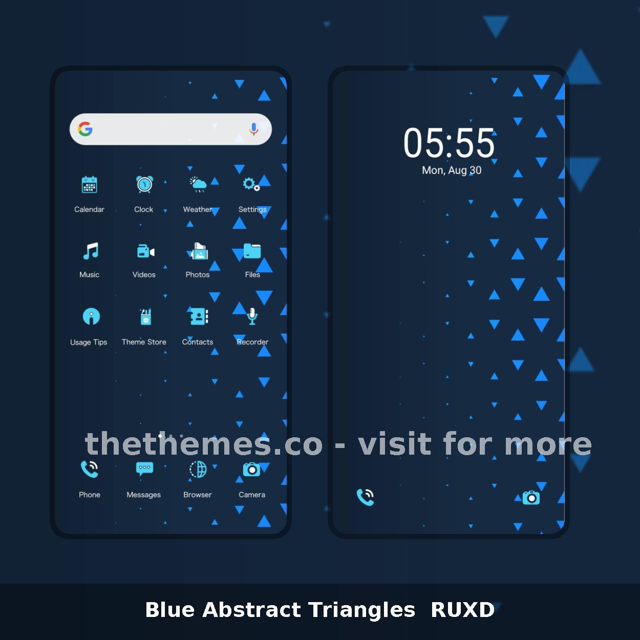 Blue Abstract Triangles  RUXD