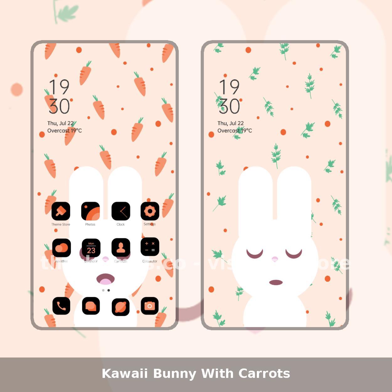 Kawaii Bunny With Carrots